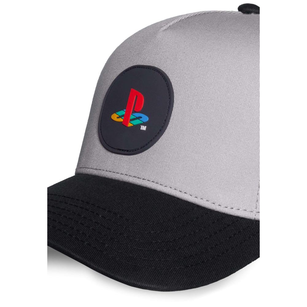 PlayStation - Round Logo Einstellbare Kappe - Grau/Schwarz